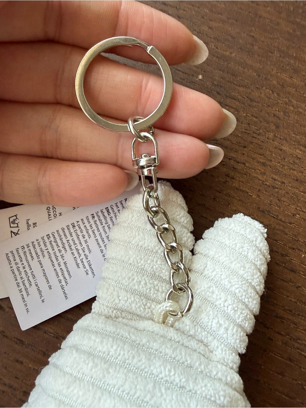 Miffy Bon Ton Toys Flat ECO Corduroy Keychain Bag Charm - Off White - Picture 3 of 11